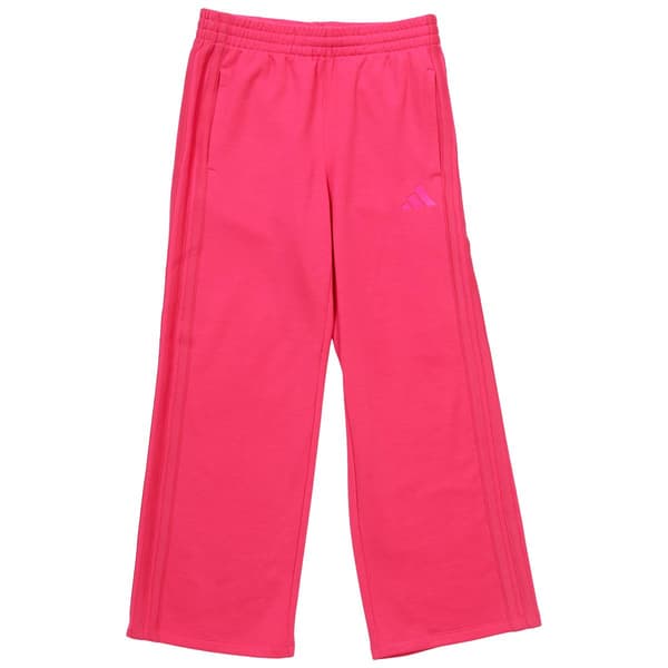 Girls &#40;7-16&#41; adidas&#174; 3 Stripe Wide Leg Double Knit Sweatpants