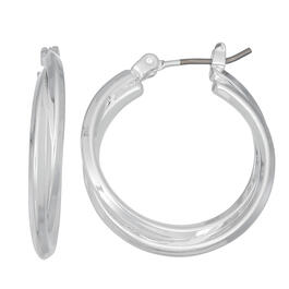 Napier Silver-Tone Extra Small 0.3in. Hoop Earrings