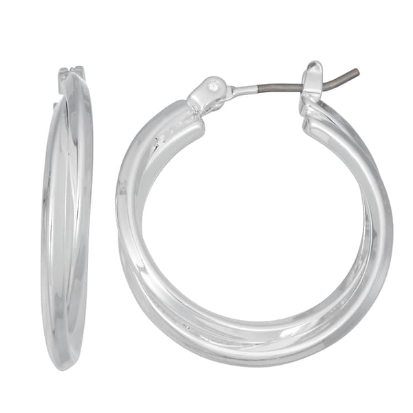 Napier Silver-Tone Extra Small 0.3in. Hoop Earrings - image 