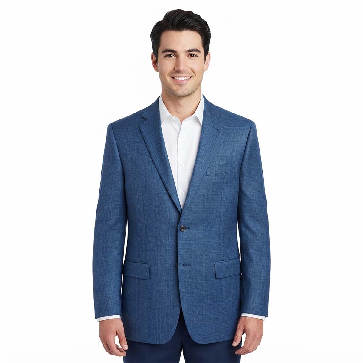 Mens Jones New York Plaid Sport Coat - Blue