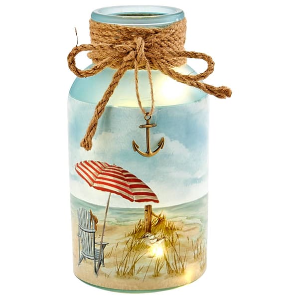 Transpac Blue Umbrella LED Lantern - image 