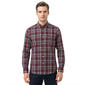 Mens Chaps Long Sleeve Stretch Plaid Button Down - Claret - image 1