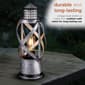 Alpine Small Silver Lantern D&#233;cor w/ LED Lights & Timer - image 9