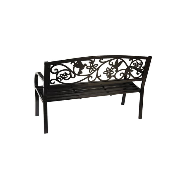 Evergreen Hummingbird Metal Garden Bench