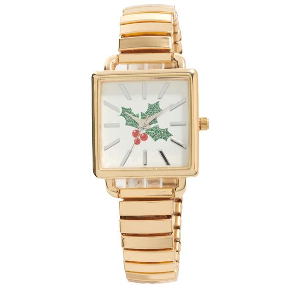 Gold-Tone Mini Square Holly Face Expansion Band Watch - PT10190 - image 