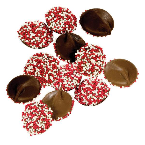 Ashers&#40;R&#41; Chocolate Co. Dark Chocolate White & Red Nonpareils - image 