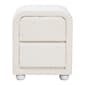 Baxton Studio Bonilla Teddy-Bear Fabric 2-Drawer Nightstand - image 3