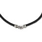Mens Gentlemen's Classics&#40;tm&#41; Woven Steel & Black Leather Necklace - image 1