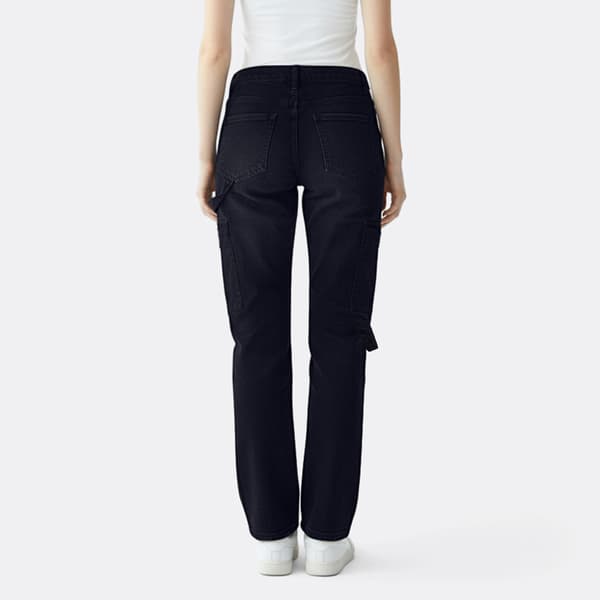 Juniors No Comment Mid Rise Straight Leg Carpenter Jeans