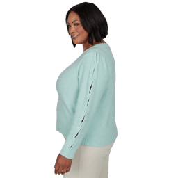 Plus Size Ruby Rd. Mythical Long Open Sleeve Cable Knit Sweater