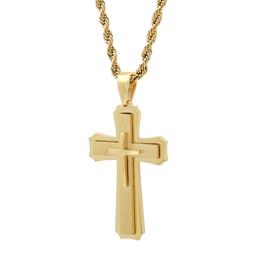 Mens Gentlemen's Classics™ Stacked Cross Pendant Necklace