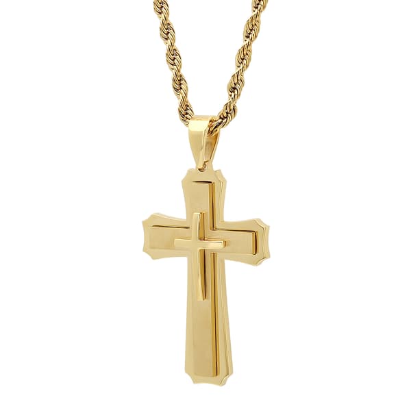 Mens Gentlemen&#39;s Classics™ Stacked Cross Pendant Necklace