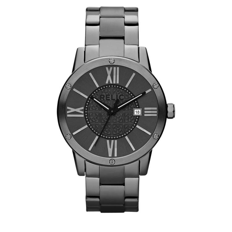 Mens RELIC by Fossil Payton Gunmetal Bracelet Watch - ZR11998