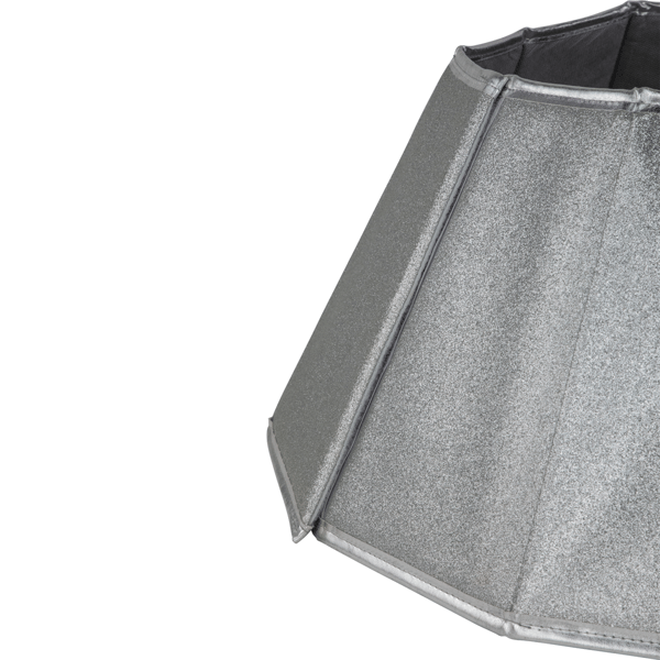 Northlight 27in. Silver Fabric Hexagonal Christmas Tree Collar