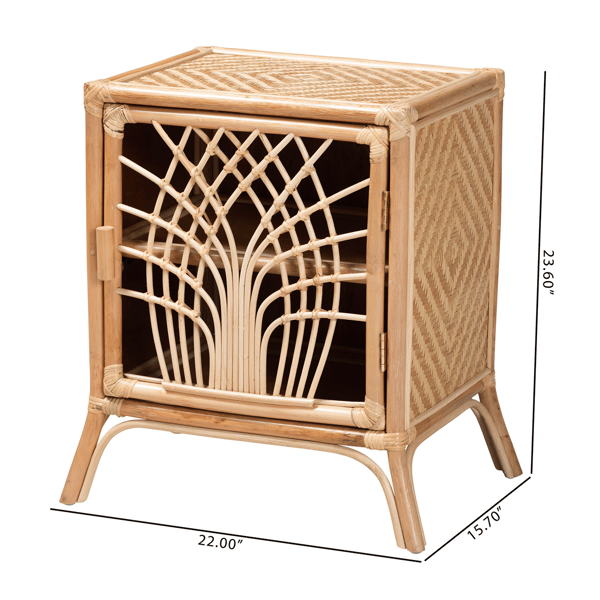 Baxton Studio Danna Modern Bohemian Rattan Nightstand