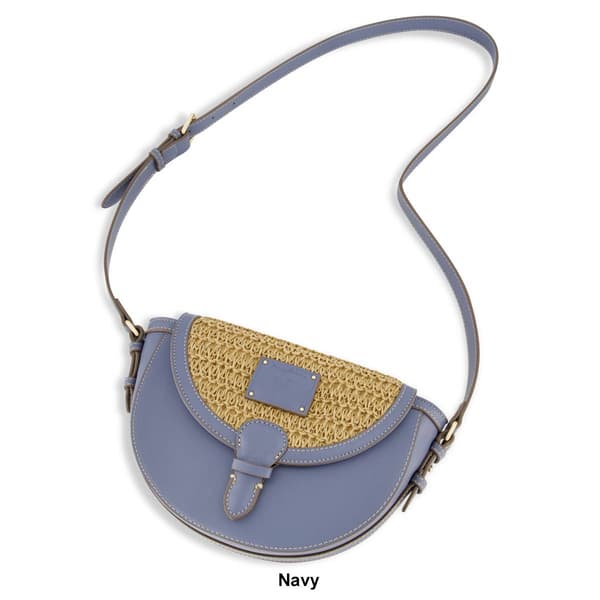 Tommy Bahama Raffia/PU Crossbody Flap Bag