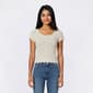 Juniors Pink Rose Short Sleeve Pointelle Knit Top - image 4