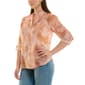 Womens Zac & Rachel 3/4 Roll Tab Sleeve Pleated Abstract Blouse - image 3
