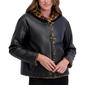 Womens Kensie Faux Leather Jacket With Leopard Faux Fur - image 1
