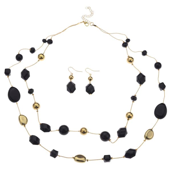 Ashley Cooper(tm) Multi Shape Beaded Necklace & Earring Set - image 