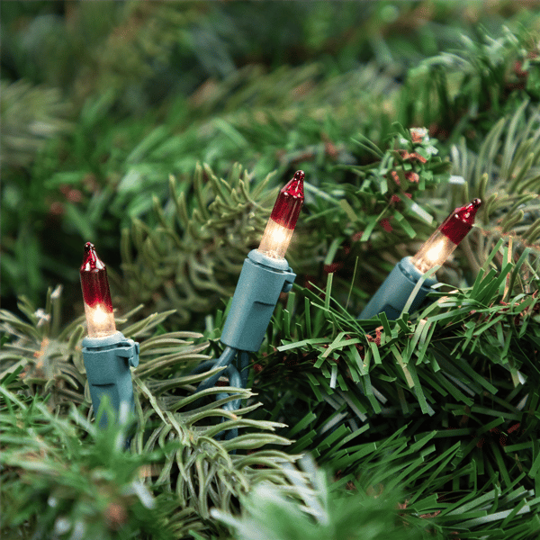 Northlight 20.25ft. Mini Clear with Red Tips Christmas Light Set
