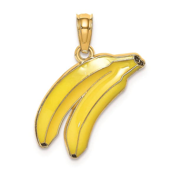 Unisex Gold Classics&#40;tm&#41; 14kt Gold Enamel Bananas Charm - image 