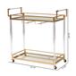 Baxton Studio Savannah Glam & Luxe Gold Metal Wine Cart - image 9