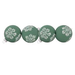 Northlight Seasonal 4ct. White Snowflake Christmas Ball Ornaments