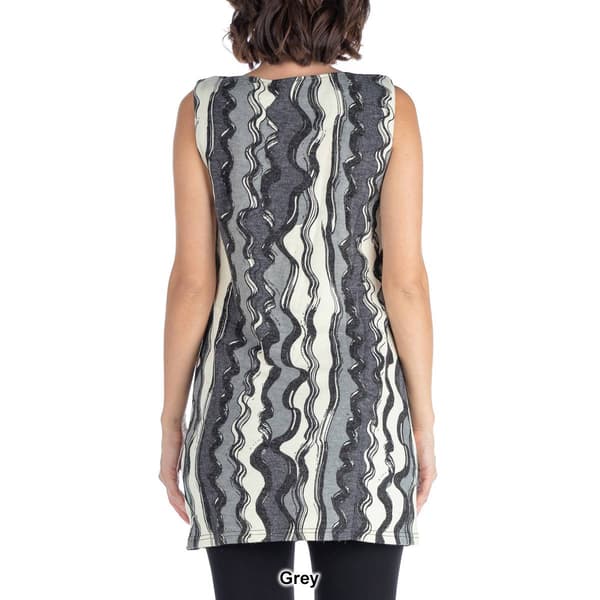 Womens 24/7 Comfort Apparel Modern Print Extra Long Tunic Top