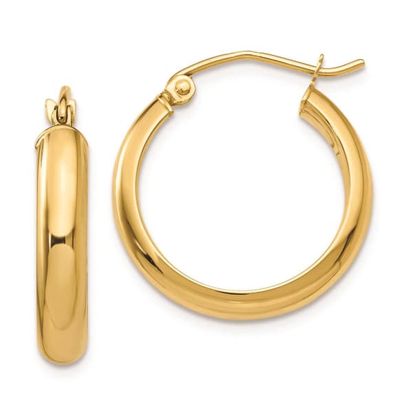 Gold Classics(tm) 14kt. Gold 16x3.75mm Hoop Earrings - image 