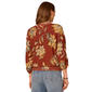 Womens Democracy 3/4 Dolman Tuck Sleeve Floral Sweater - image 2