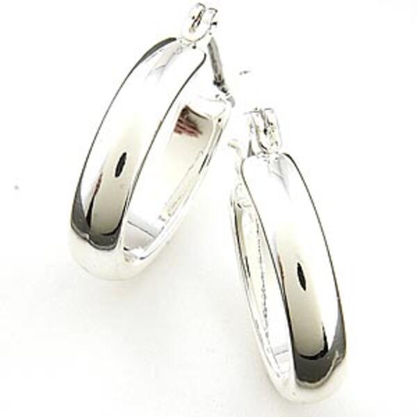 Napier Silver Pierced Hoop Earrings - image 