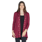 Womens 24/7 Comfort Apparel Mid Thigh Open Front Cardigan - image 1