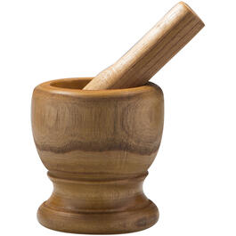 Home Essentials 2pc. 5in. Footed Wood Mortar and Pestle