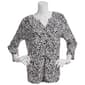 Womens Emily Daniels 3/4 Sleeve Jacquard Split Neck Blouse - image 1