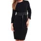 Womens Harper 241 Long Sleeve Crepe Tie Belt Sheath Dress - image 3