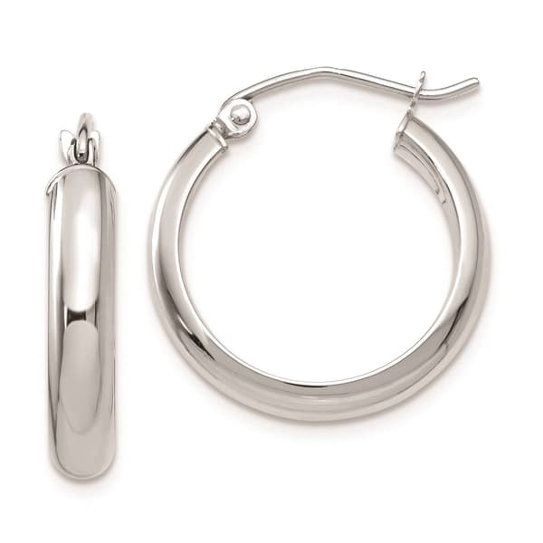 Gold Classics(tm) 14kt. White Gold 20x4mm Hoop Earrings - image 