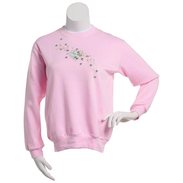 Womens Top Stitch by Morning Sun Vintage Blush Heart Sweatshirt - image 