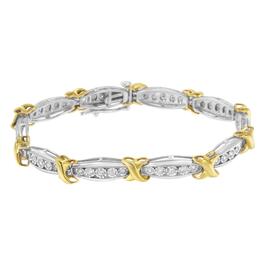 Haus of Brilliance Two-Toned Sterling Silver Bracelet