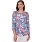 Womens Ruby Rd. Spring Refresh 3/4 Sleeve Floral Medallion Tee - image 1
