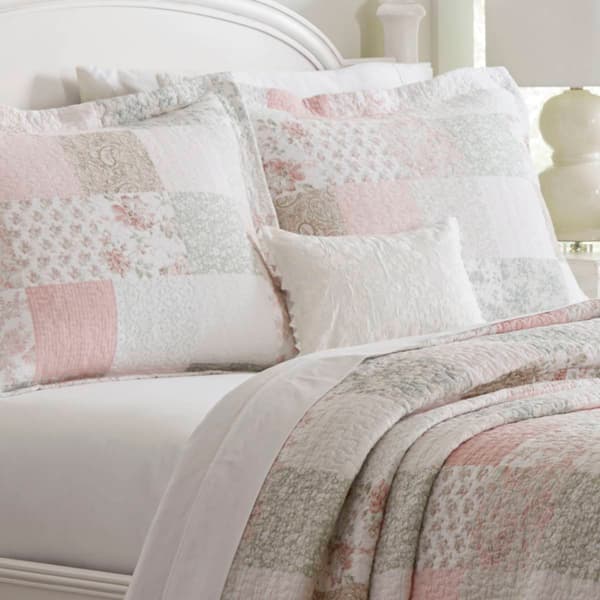 Laura Ashley® Celipatchwork 136 Thread Count Reversible Quilt Set