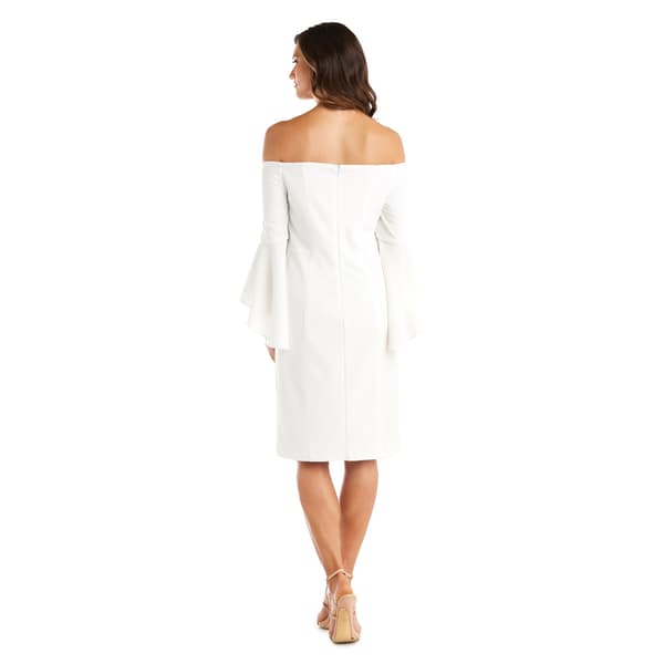 Womens R&M Richards Off the Shoulder Bell Sleeve Cocktail Dress