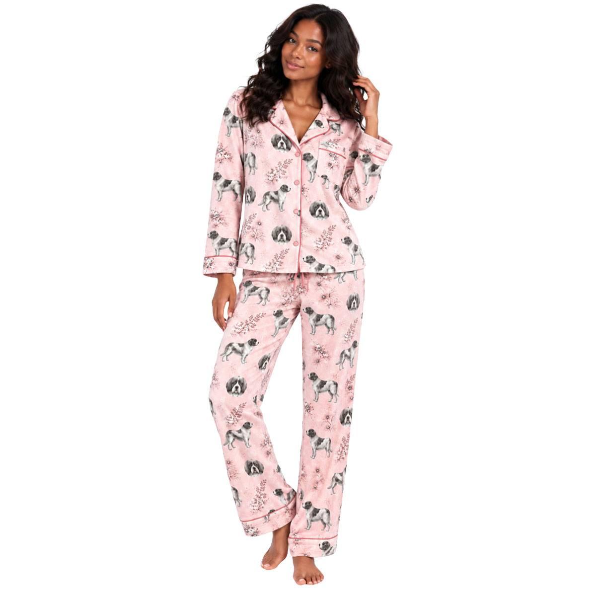 Womens Sabrina Soto Long Sleeve Dogs Pajama Set