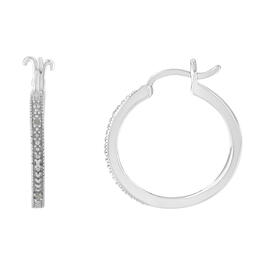 Diamond Classics&#8482; Sterling Silver Pave-Style Hoop Earrings