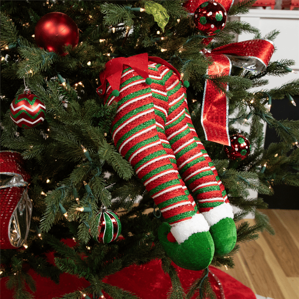 Northlight 19in. Red & Green Striped Elf Legs Christmas Décor