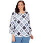 Plus Size Alfred Dunner Austin Long Sleeve Crochet Sweater - image 1