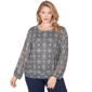 Plus Size Emaline Seabreeze Essence Long Sleeve Crew Neck Printe - image 1