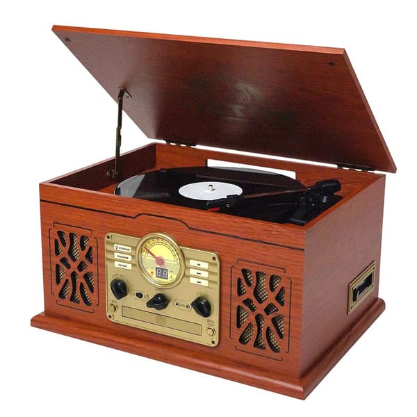 Victor&#40;R&#41; 7-in-1 Bluetooth&#40;R&#41; Wooden Turntable - image 