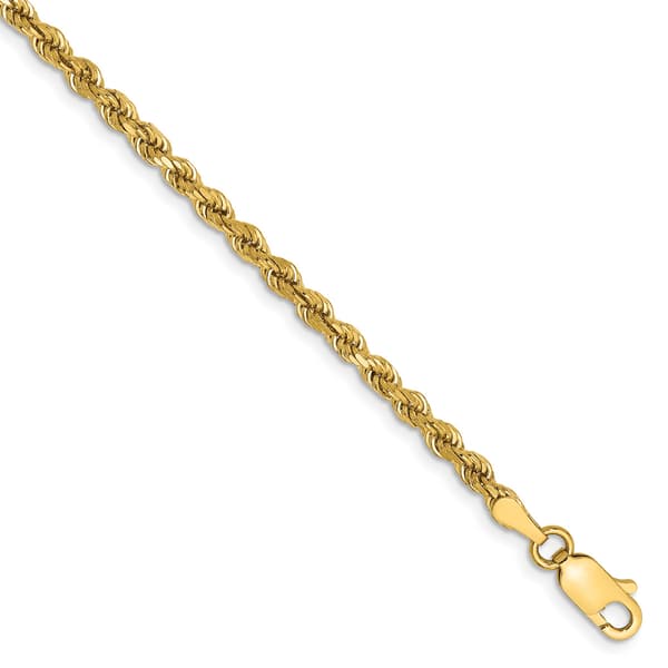 Unisex Gold Classics™ 2.75mm. 14k Diamond Cut Rope Chain Necklace