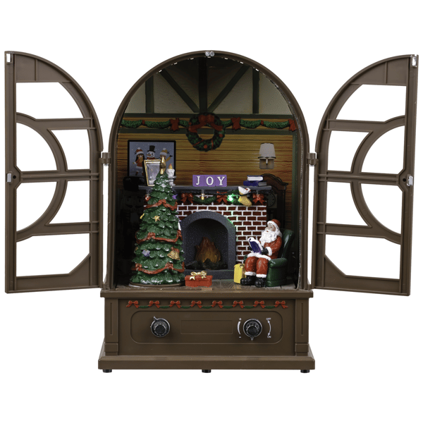 Northlight LED & Musical Retro Radio with Santa Scene Decor